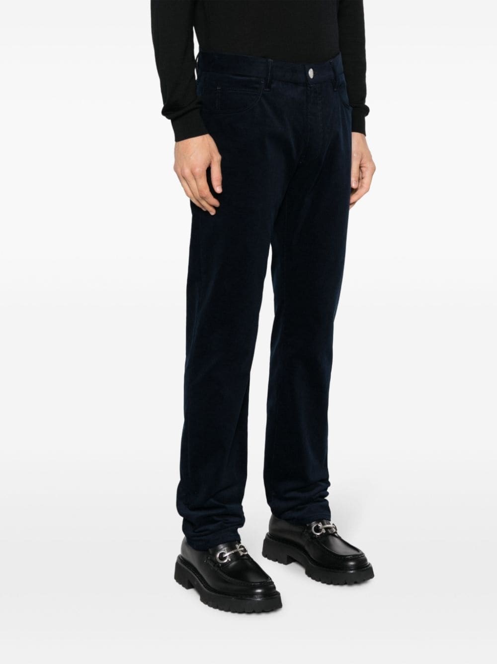 mid-rise cotton straight jeans - 3