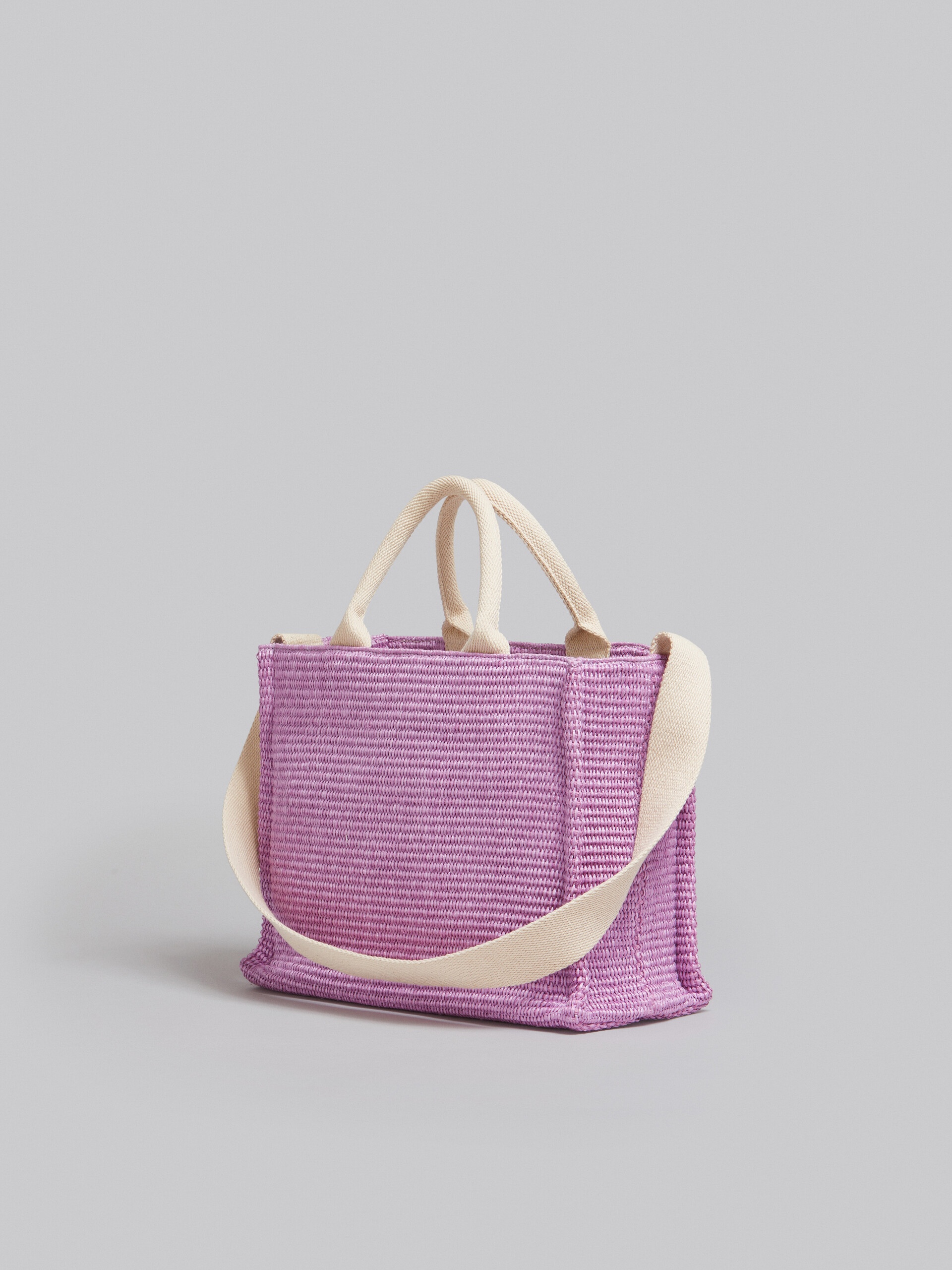 LILAC RAFFIA SMALL TOTE BAG - 3