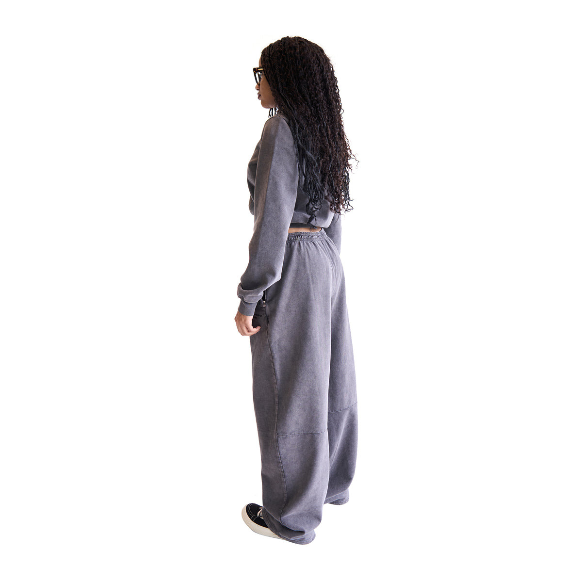 ARTICULATED LEG SWEATPANTS (WASHED BLACK) - 4