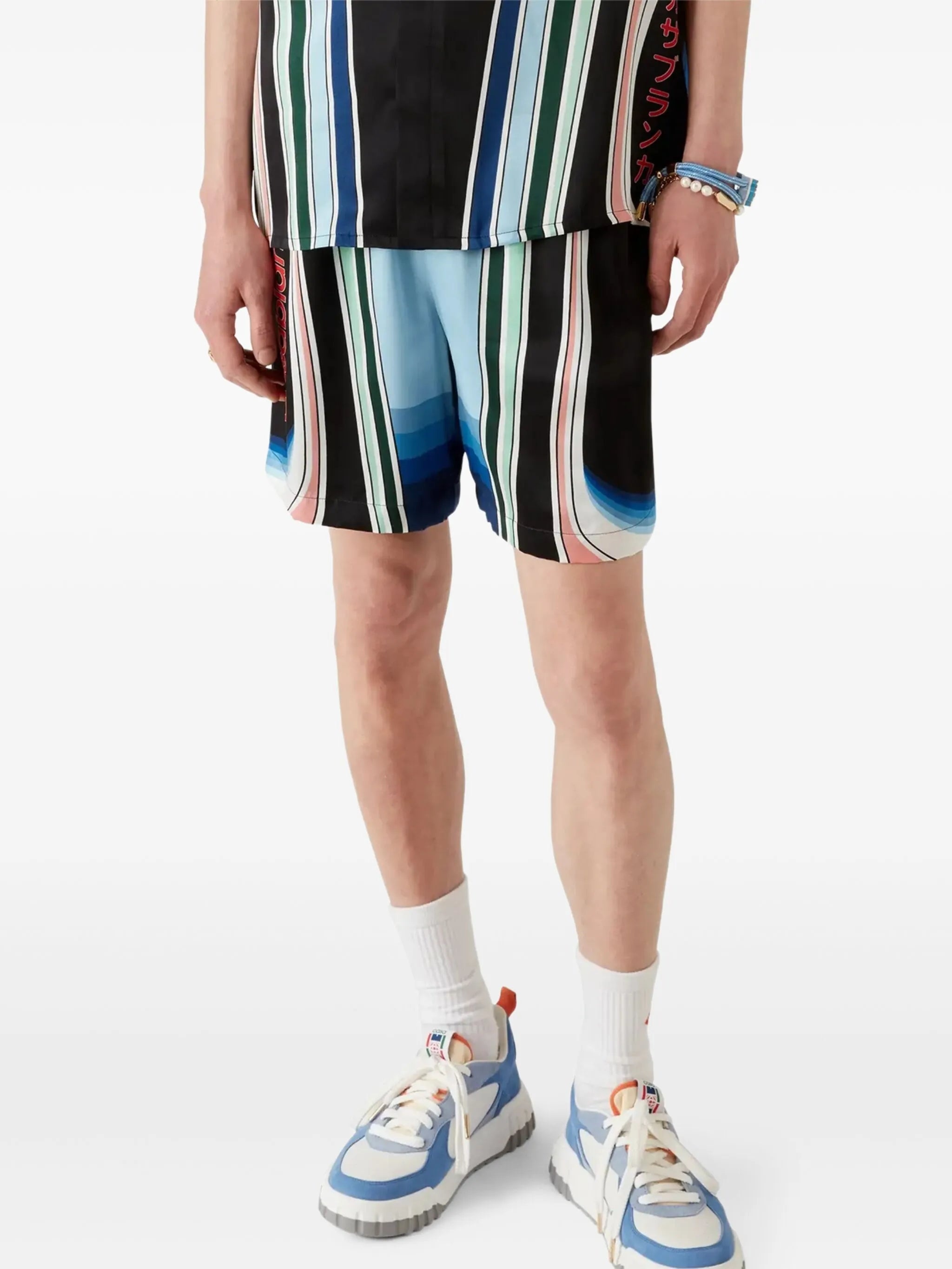 Casablanca Graphic Mountain Silk Shorts - 5