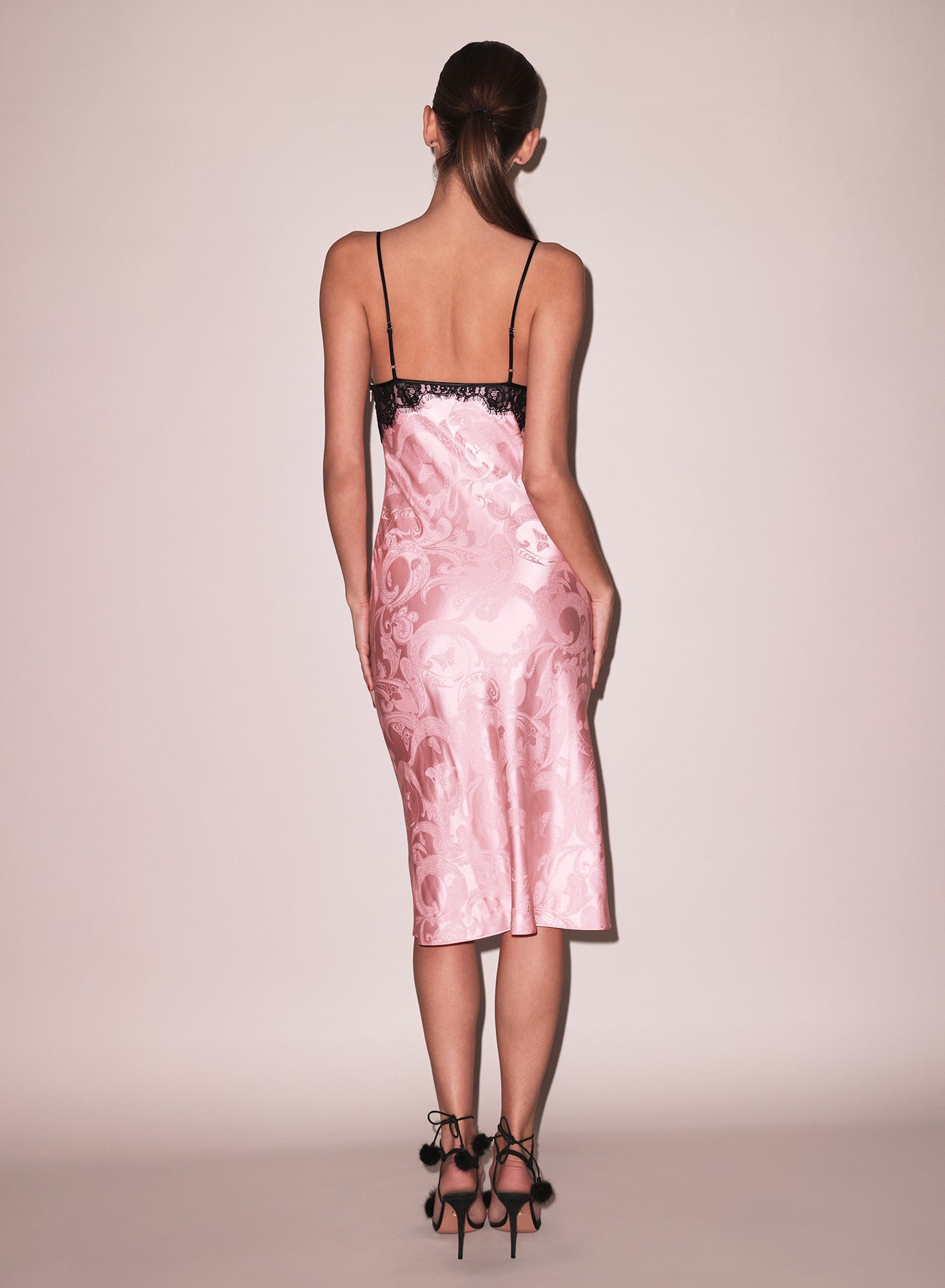 Butterfly Jacquard Slip Dress - 4