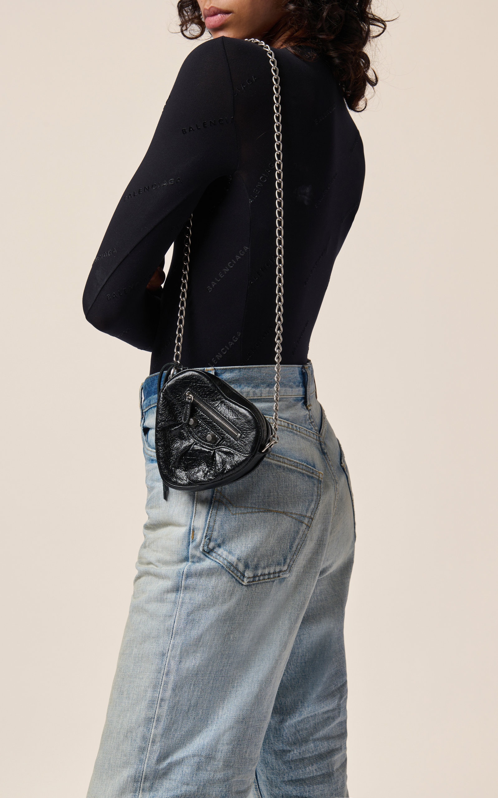 Le Cagole Leather Mini Crossbody Bag black - 2