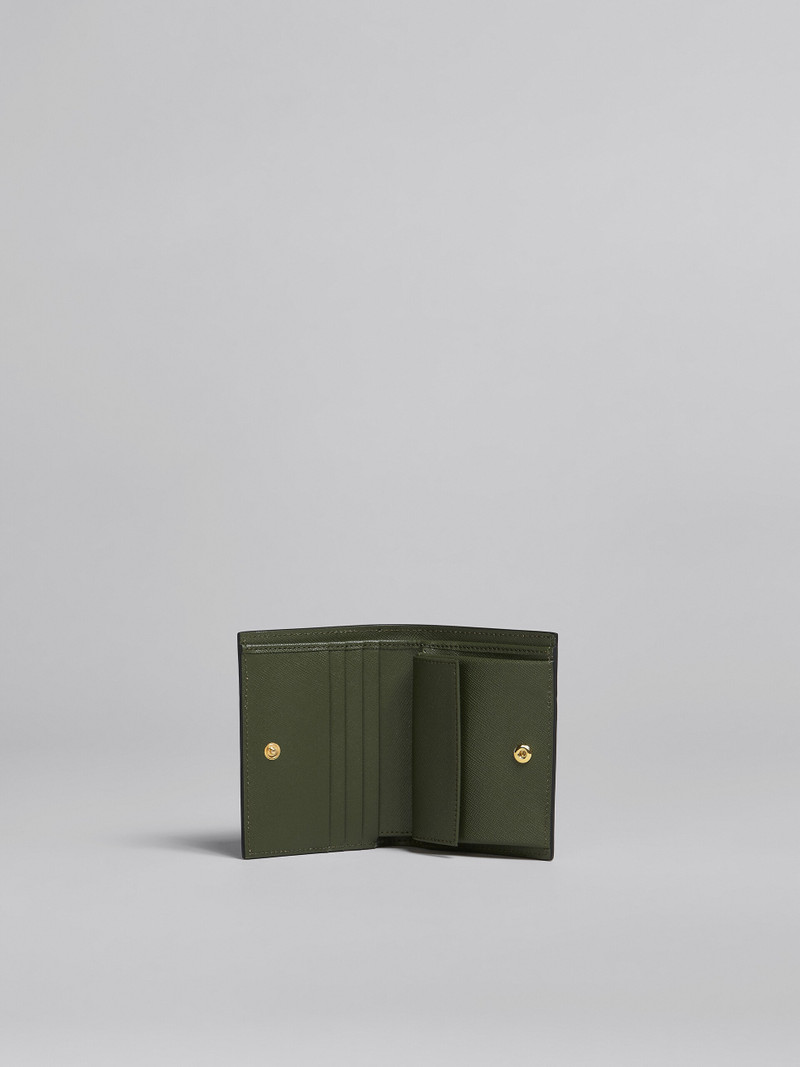 BROWN MULTICOLOUR SAFFIANO LEATHER BI-FOLD WALLET 2