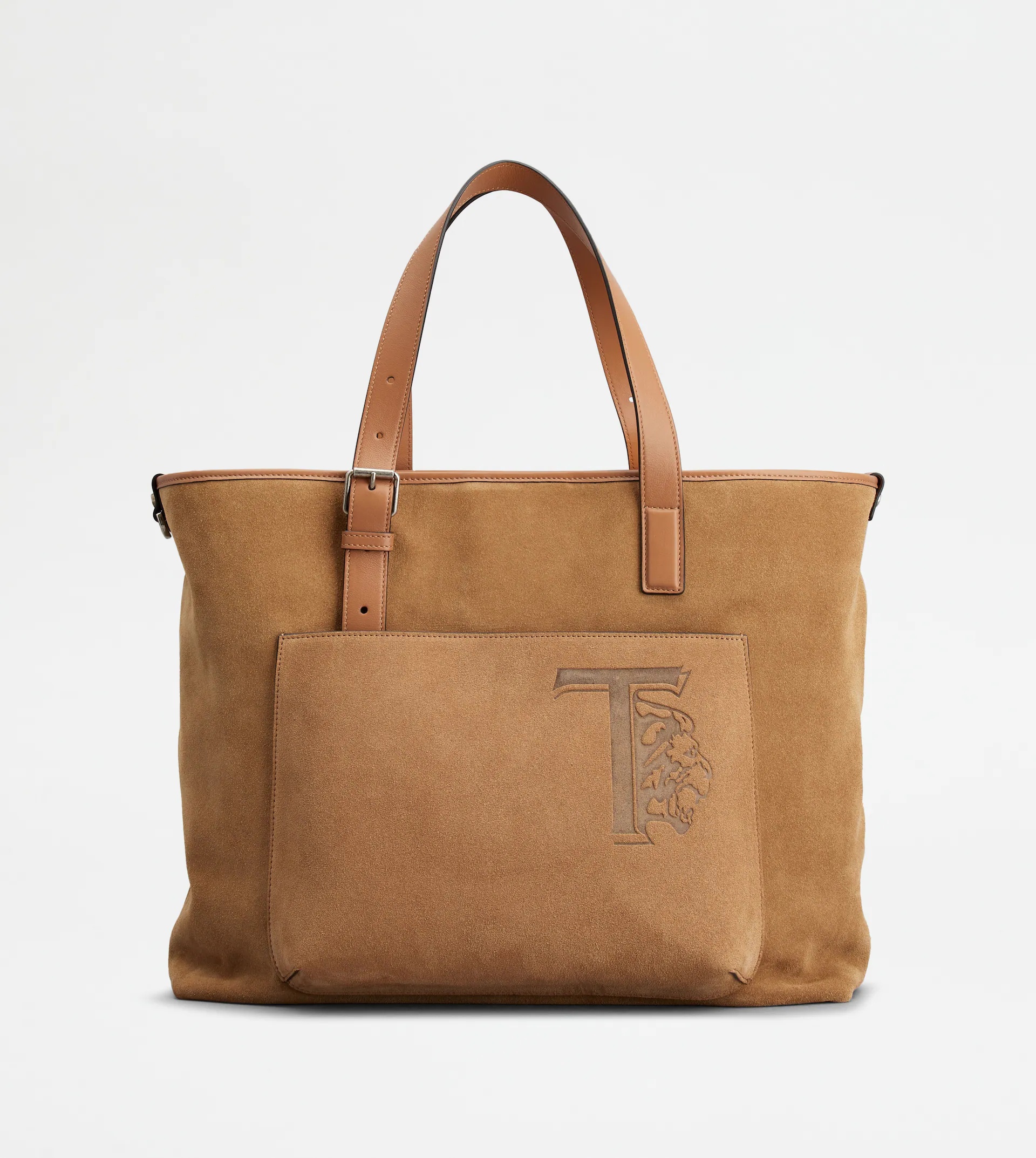 TOD'S SHOPPING BAG IN SUEDE MEDIUM - BROWN - 1