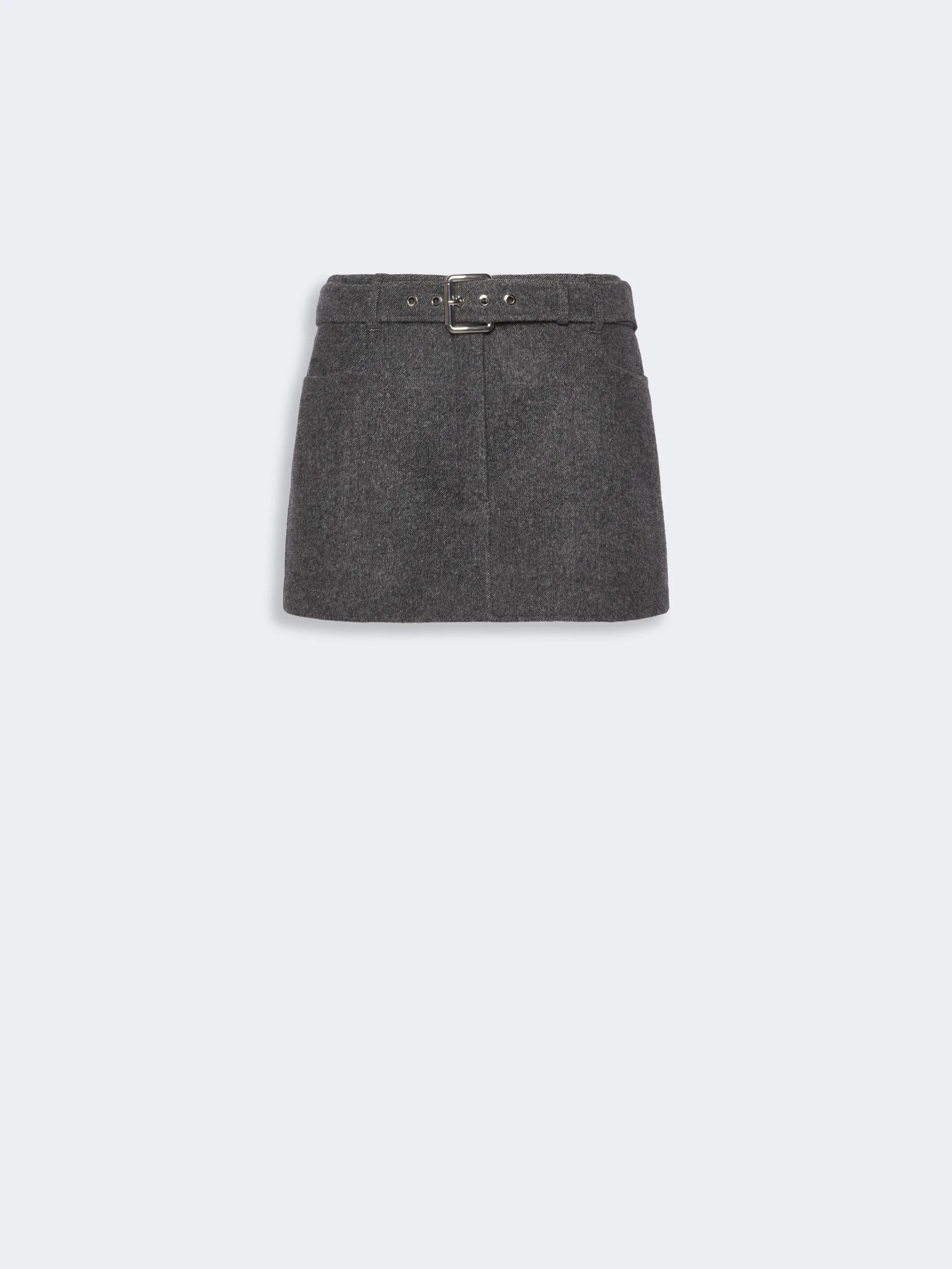 PARAGGI Short pure wool skirt - BLACK - 1