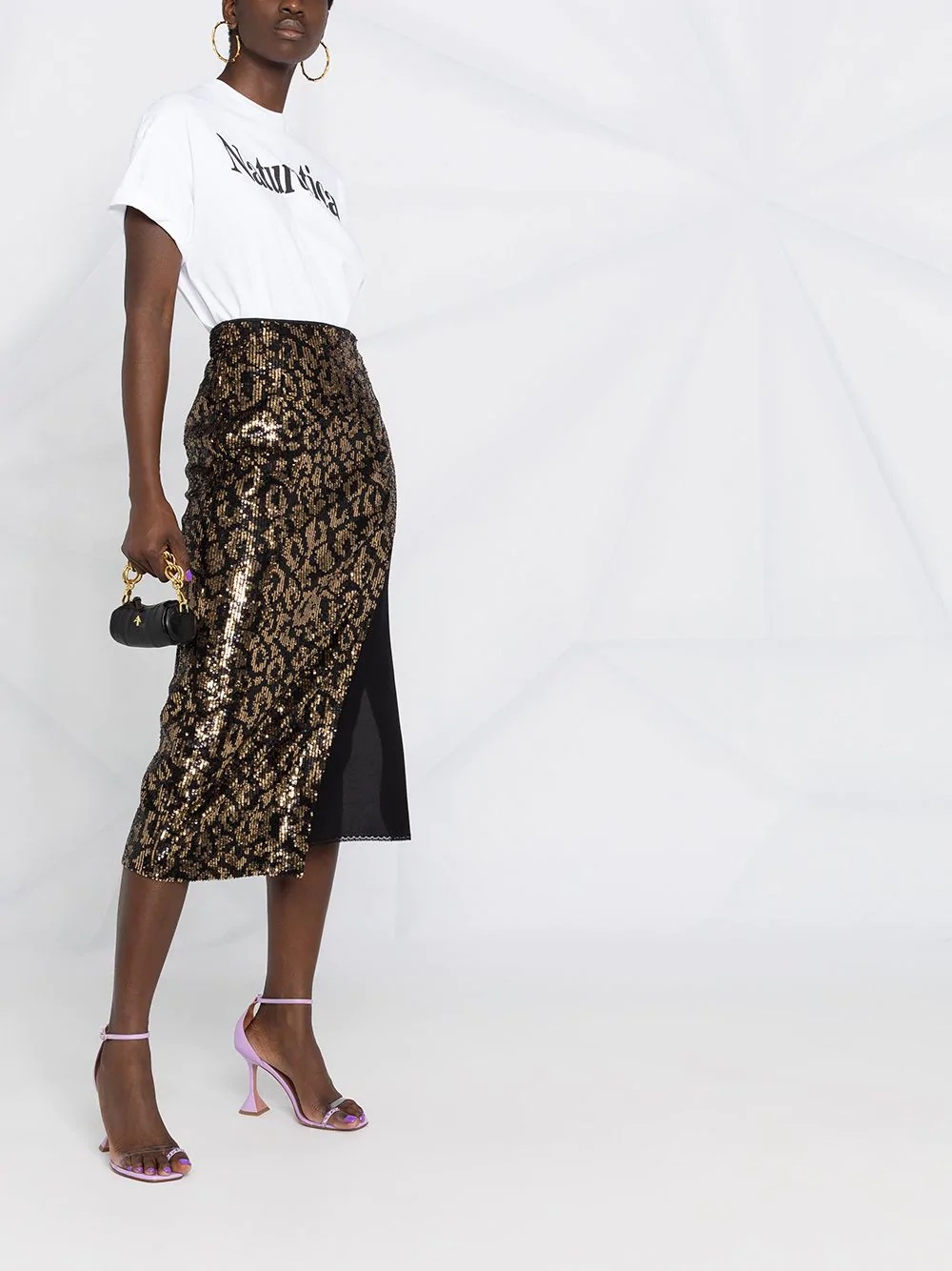 sequinned animal pattern skirt - 6