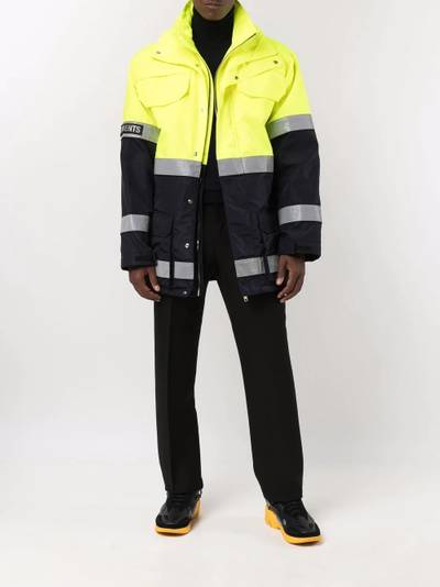 VETEMENTS colour-block parka jacket outlook