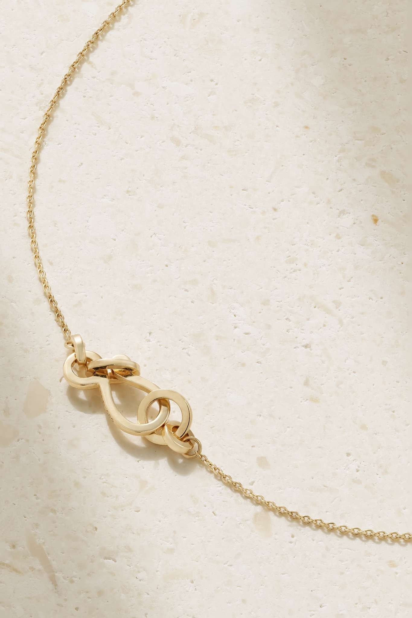 Jeanne Simple 14-karat recycled gold pearl necklace - 3