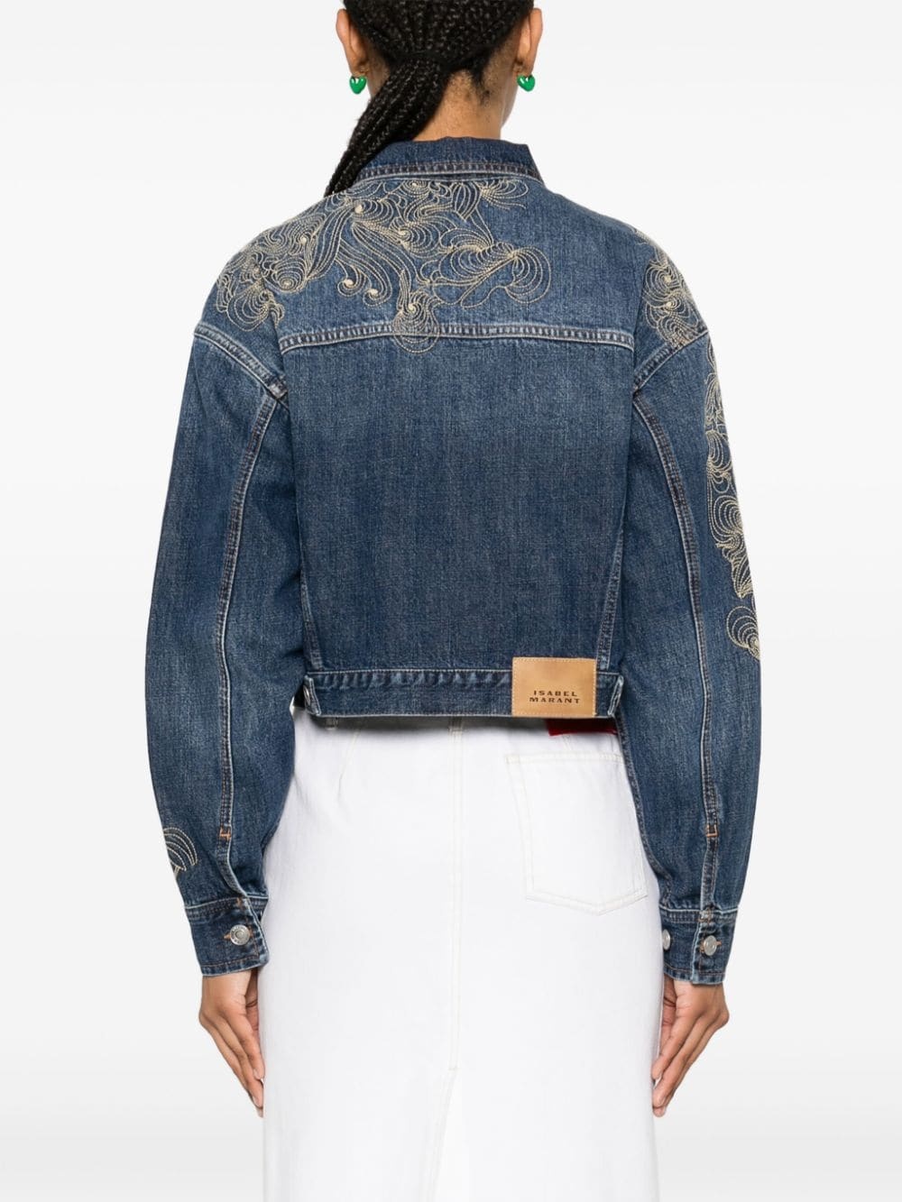 Isleya cropped denim jacket - 4