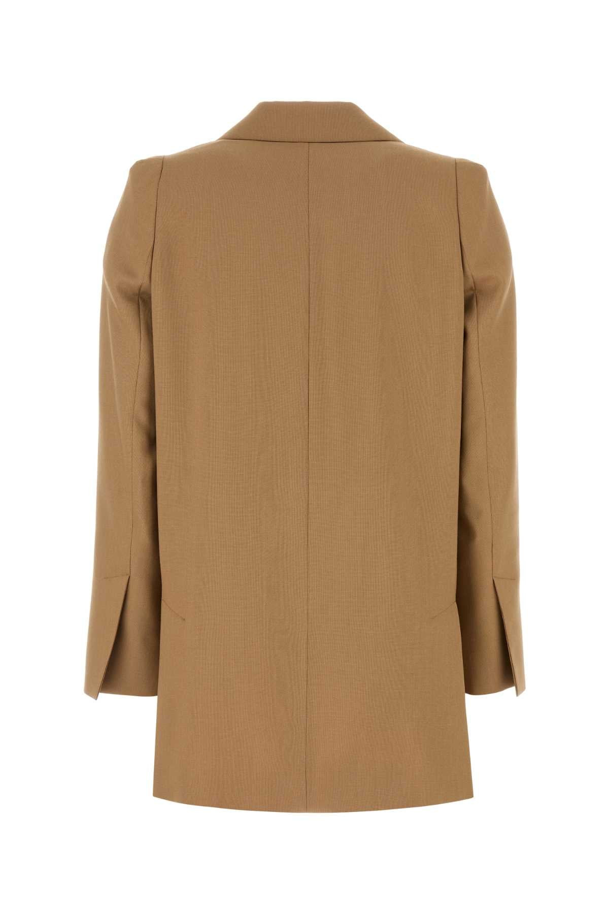 Max Mara Women Camel Wool Blend Kitten Blazer - 2