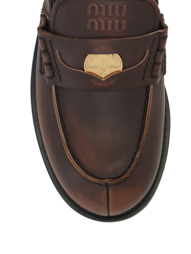 Miu Miu Miu Miu Logo-detail Slingback Loafers outlook