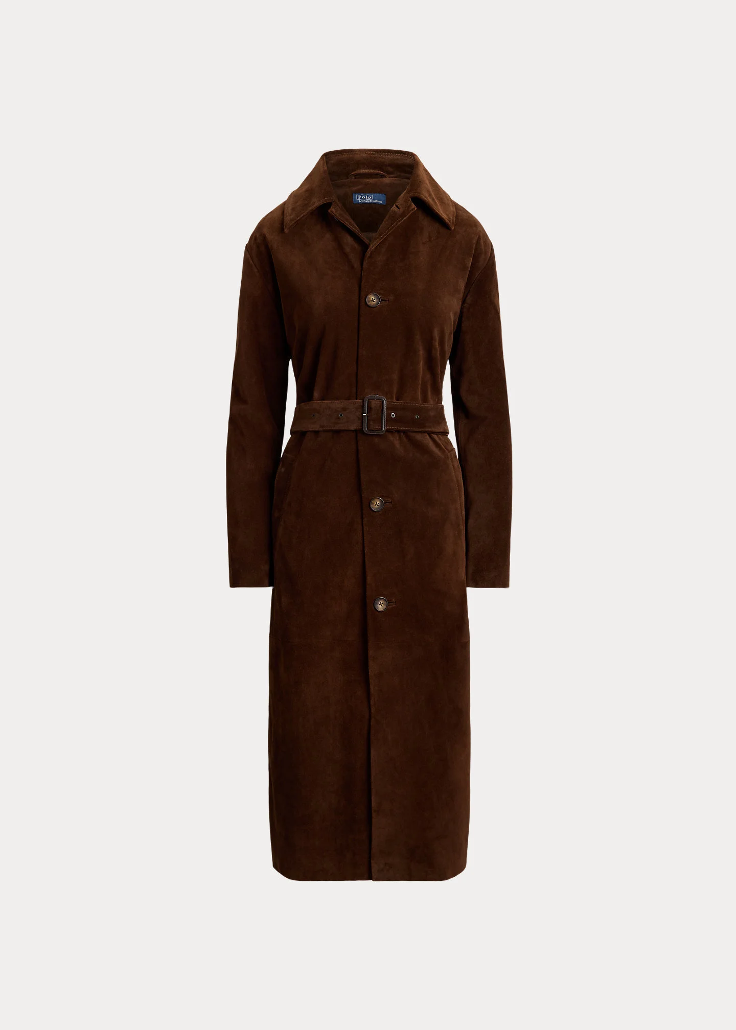 Suede Long Car Coat - 1