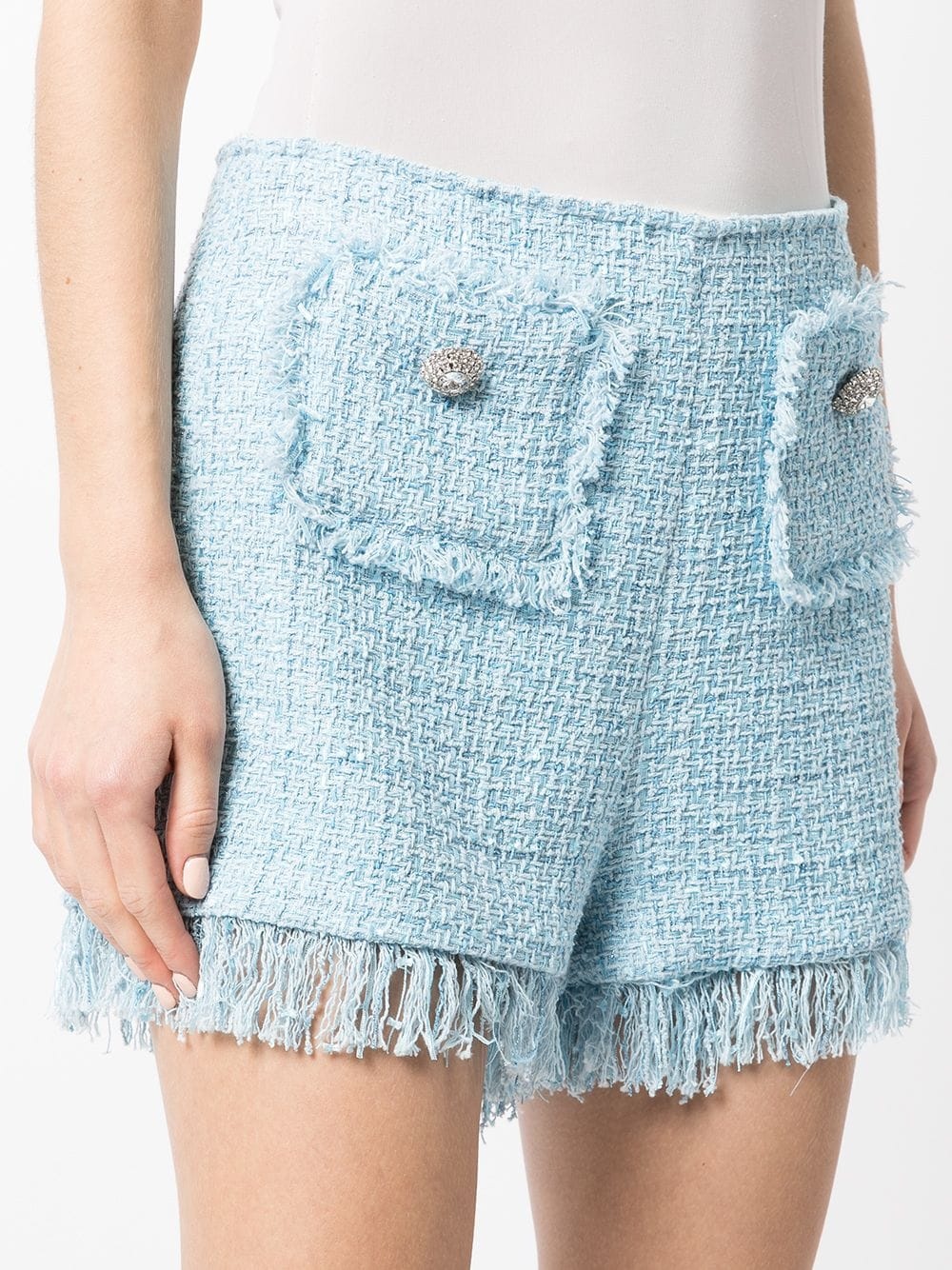 tweed fringed shorts - 5