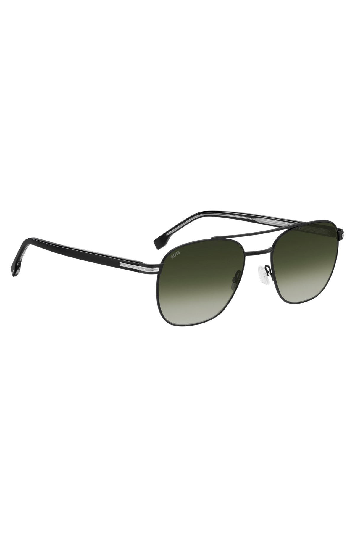 DOUBLE-BRIDGE SUNGLASSES IN BLACK STEEL - 4