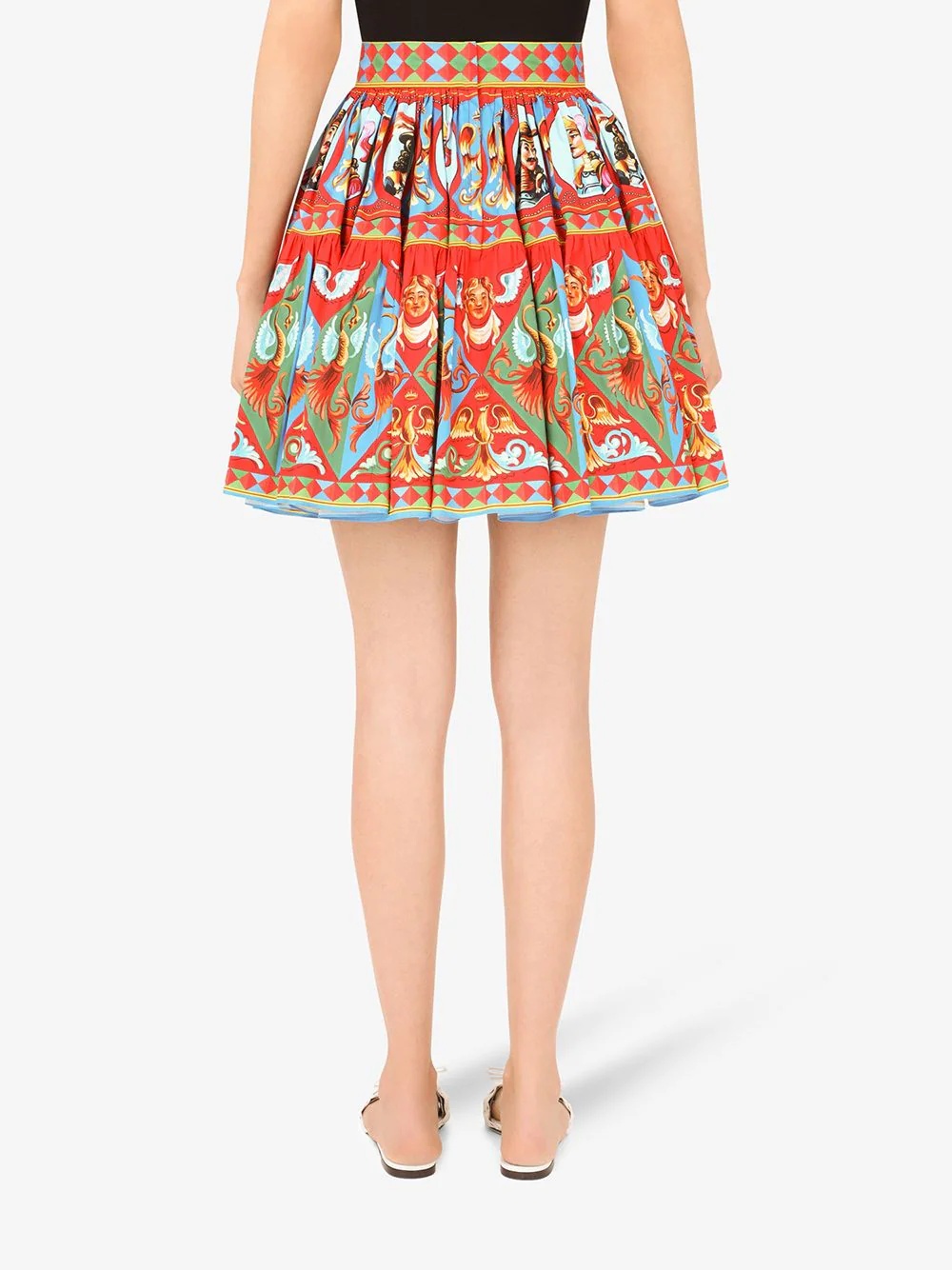 graphic-print flared skirt - 4