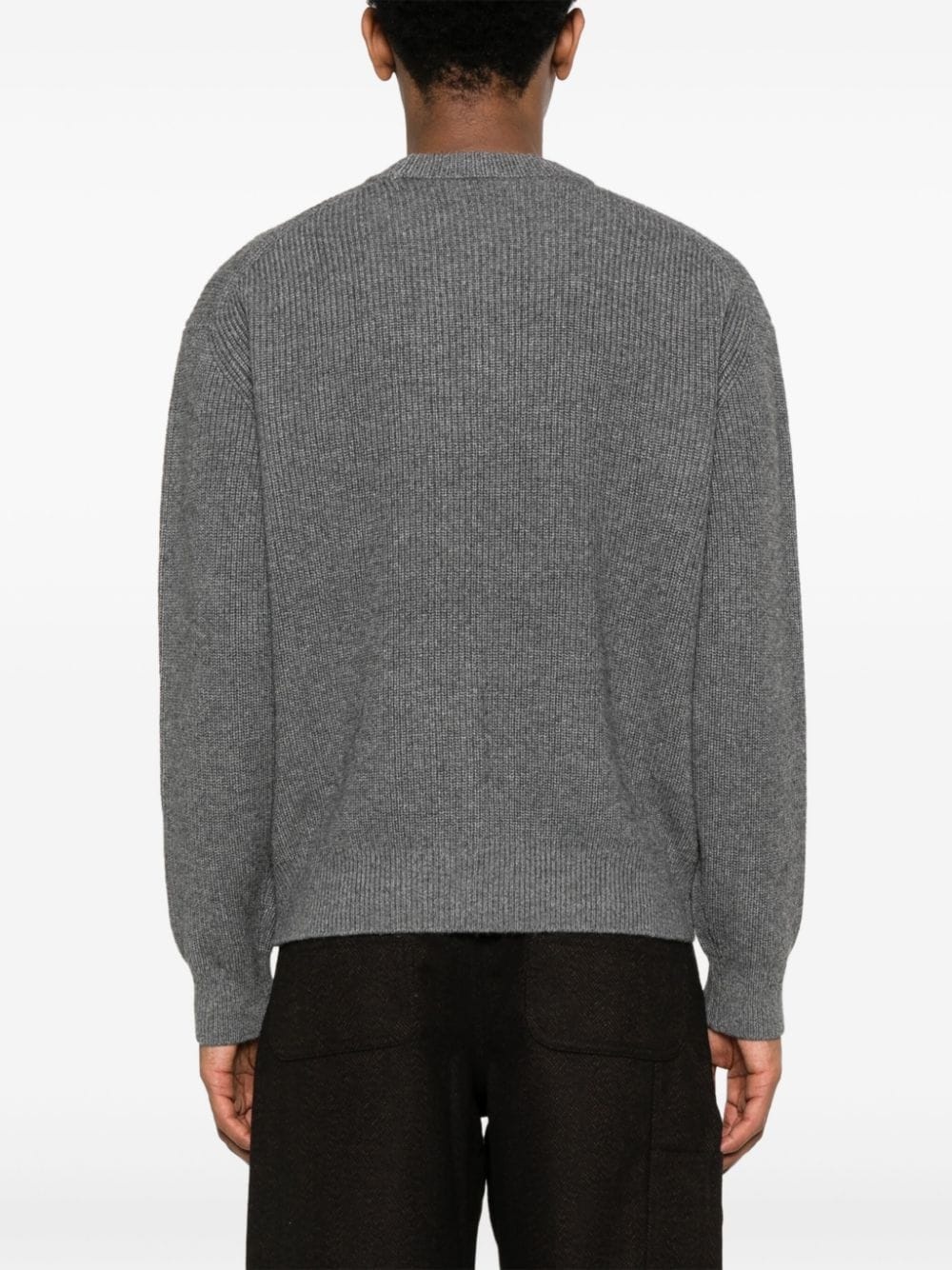 Bold Fox Head-patch ribbed sweater - 4