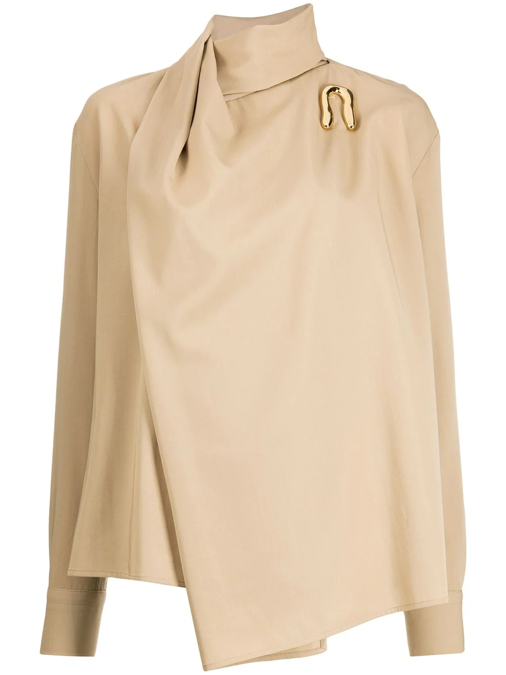 asymmetrical draped blouse - 1