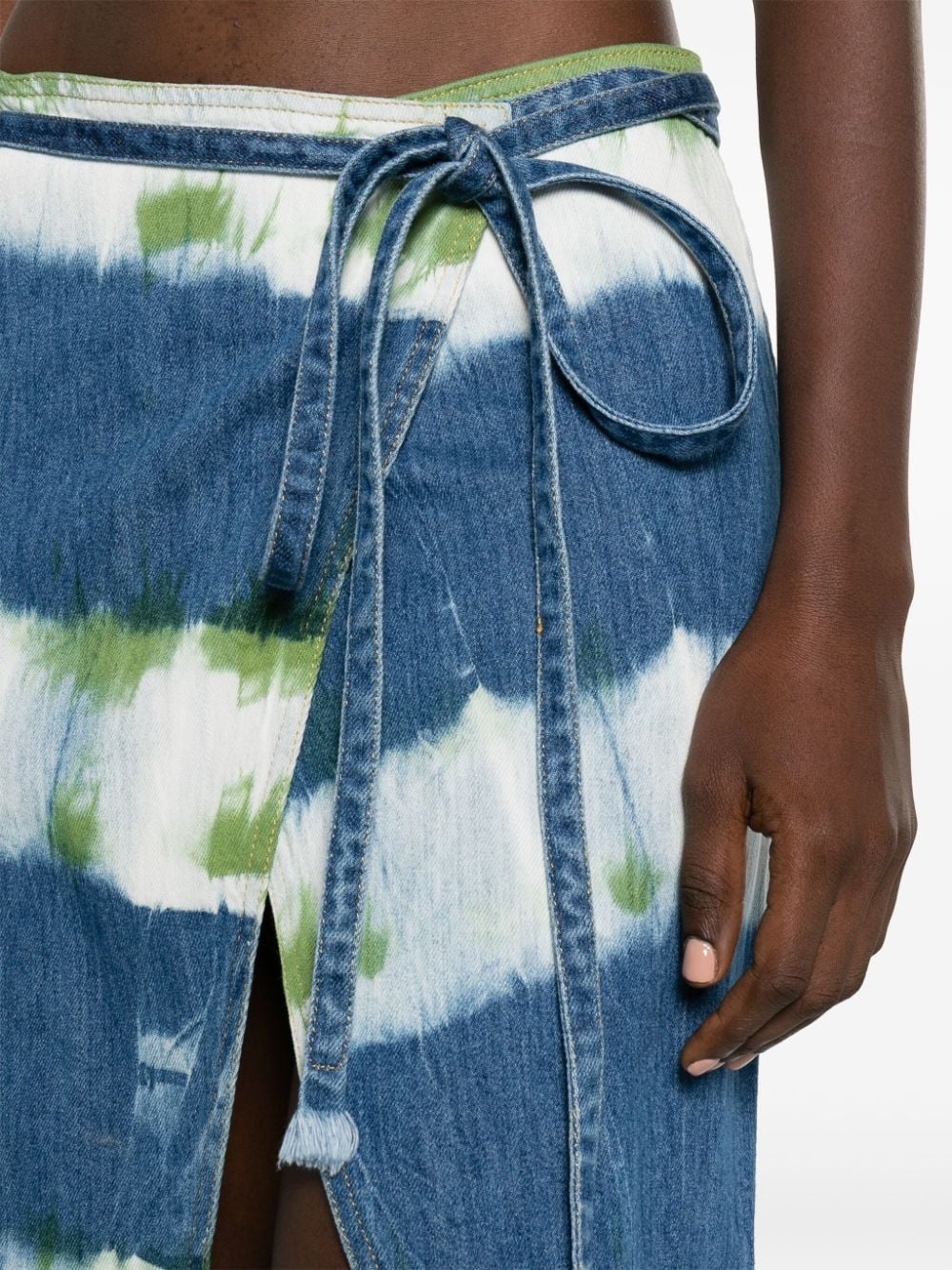 Magic Journey denim wrap skirt - 5