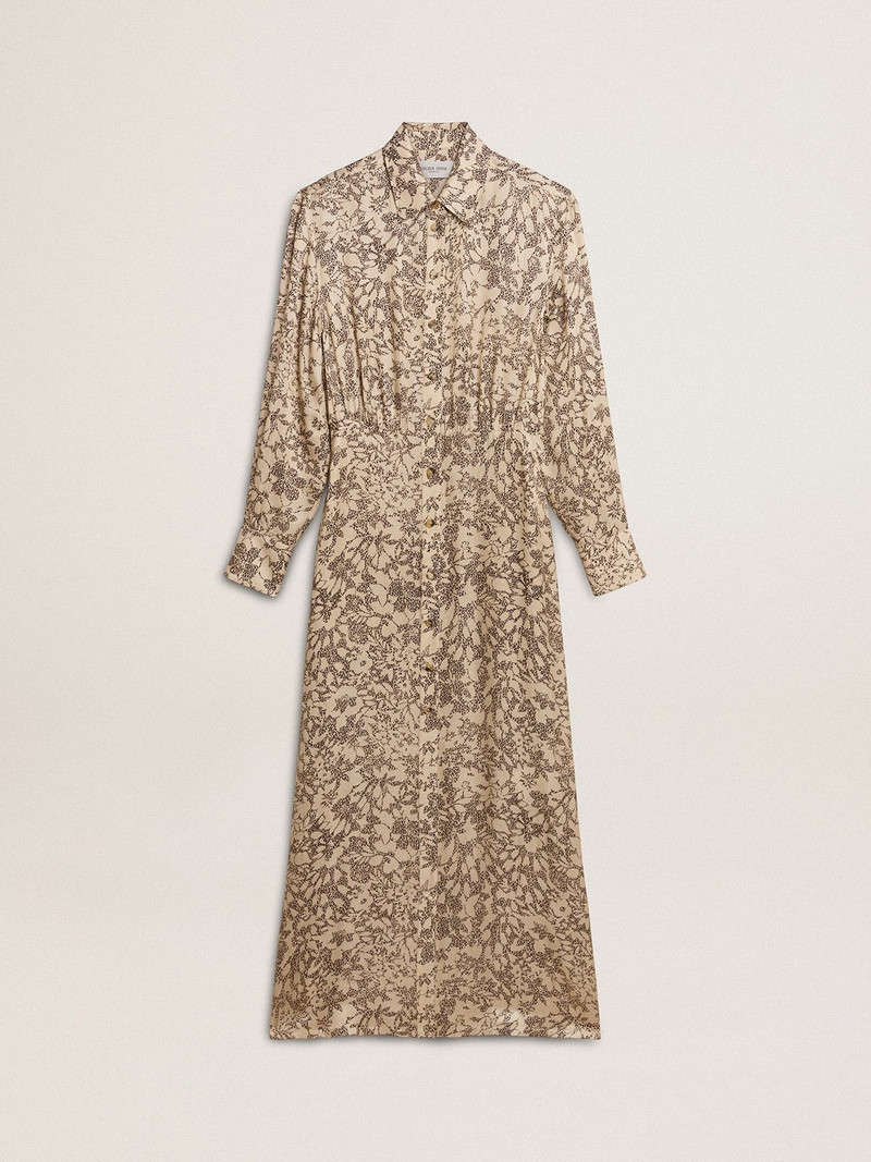 Women's silk-blend midi dress with a floral print 1