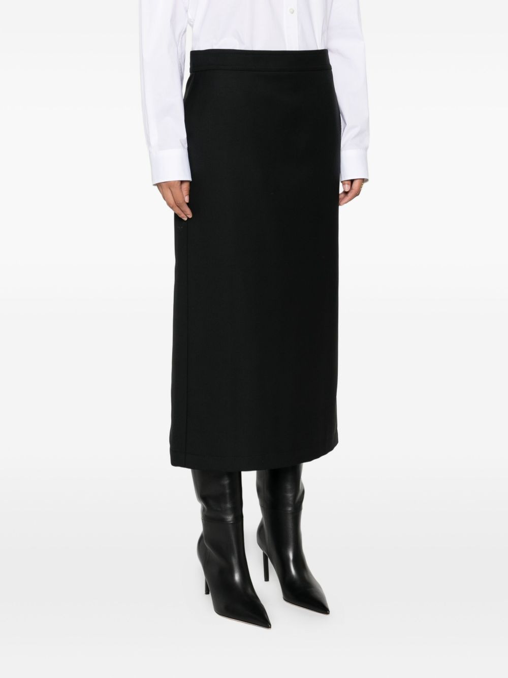hem lined straight skirt - 3