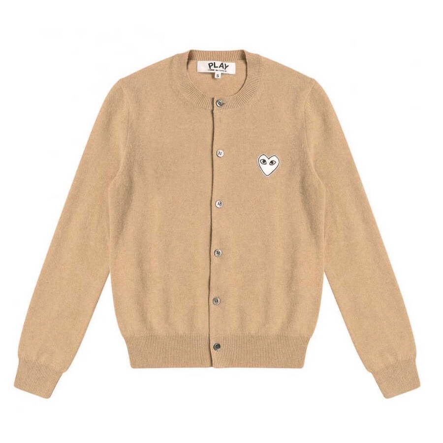 Comme Des Garcons Ladies Heart Logo Crewneck Cardigan - 4