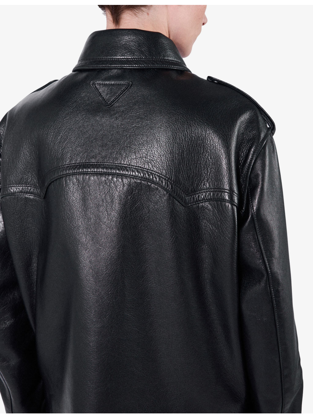 Vintage-treated leather biker jacket - 4