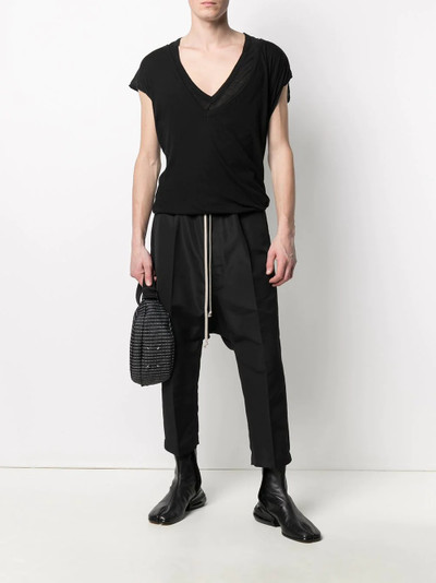 Rick Owens long V-neck cotton T-shirt outlook