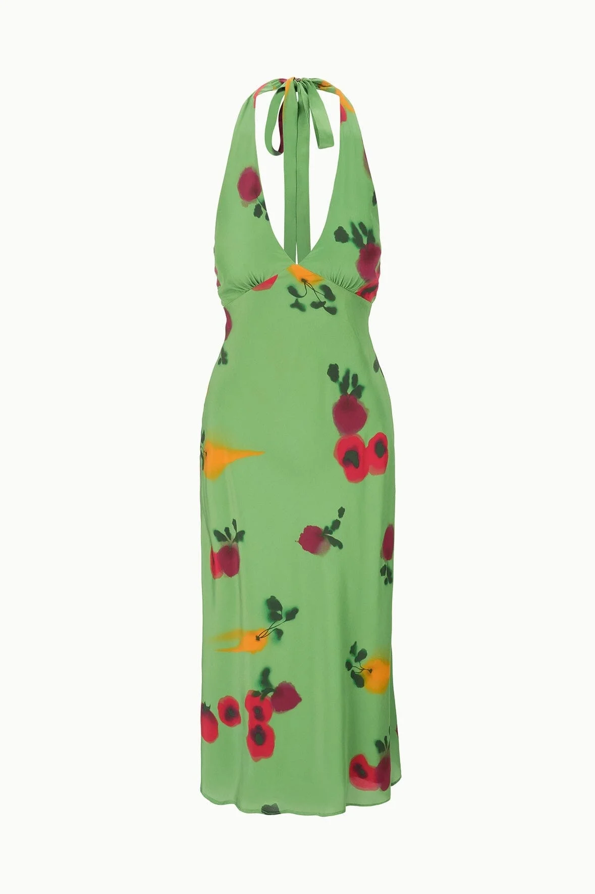 STAUD LUCCA SILK DRESS FARMERS MARKET LEAF - 1