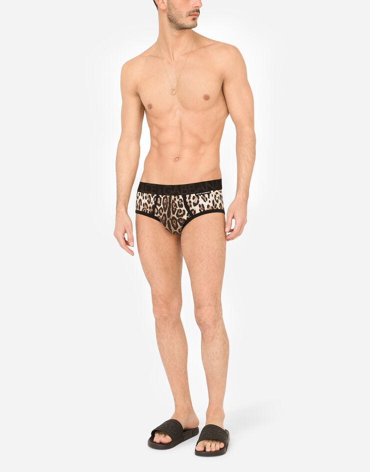 Two-way stretch cotton Brando briefs with leopard print - 2