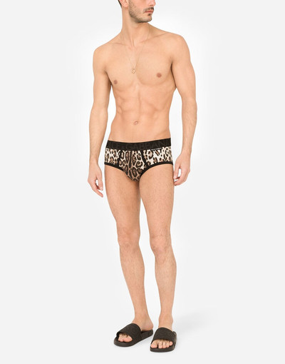 Dolce & Gabbana Two-way stretch cotton Brando briefs with leopard print outlook