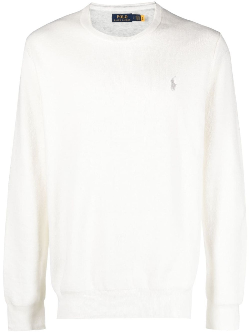 Polo Pony-embroidered honeycomb knit jumper 1