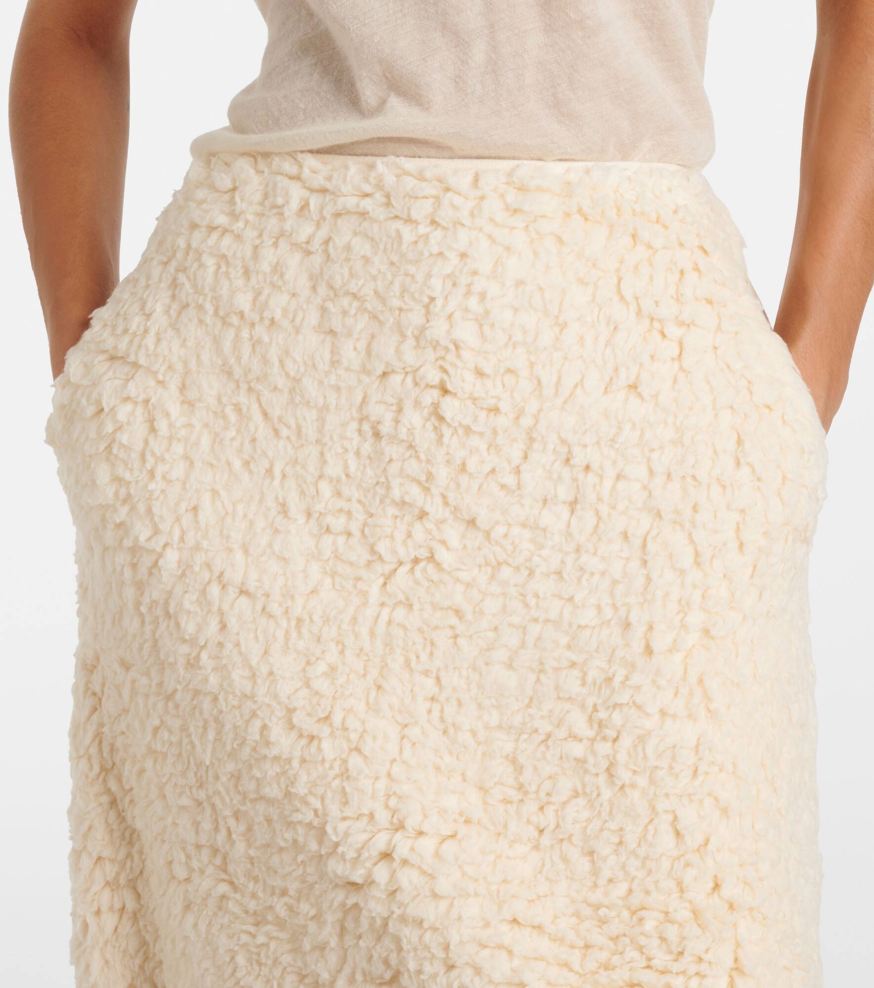 Cotton fleece midi skirt - 4