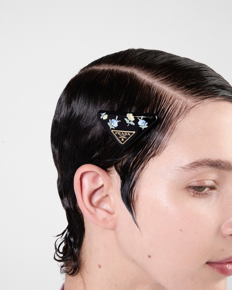 Prada Plexiglas and metal hair clip outlook