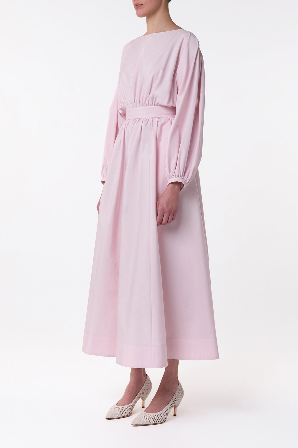 Ahmose Maxi Dress in Pale Blush Sea Island Cotton Poplin - 3