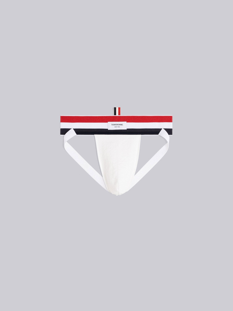 Textured Cotton Knit Elastic Jock Strap 1