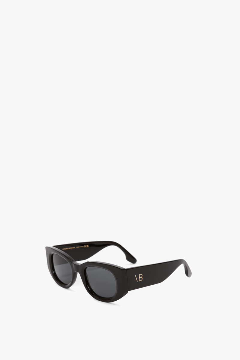 Victoria Beckham Monogram Detail Sunglasses In Black outlook