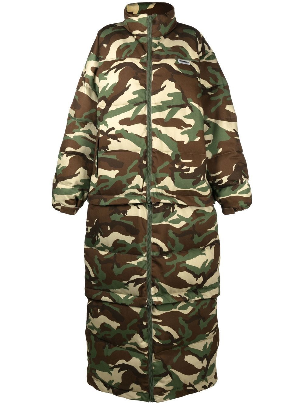 camouflage-print maxi padded coat - 1