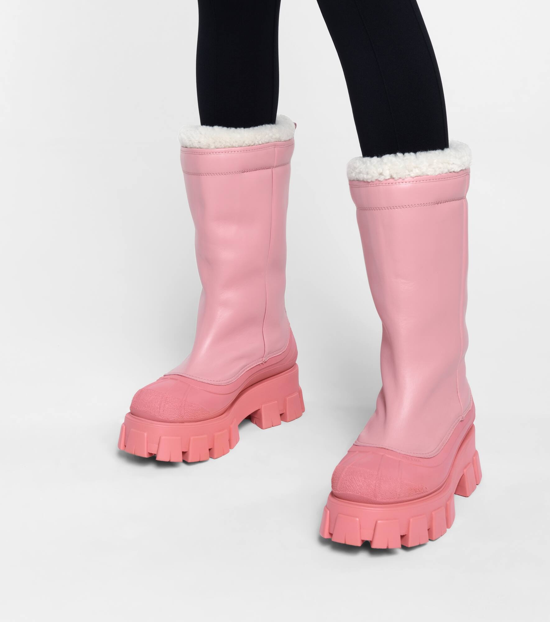 Monolith shearling-lined leather boots - 4