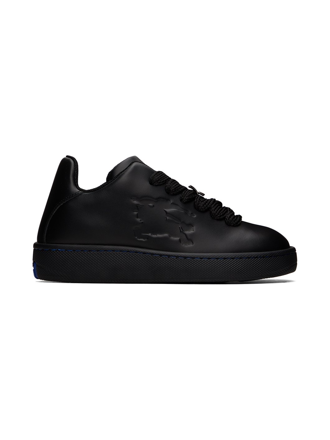 Black Leather Box Sneakers - 1