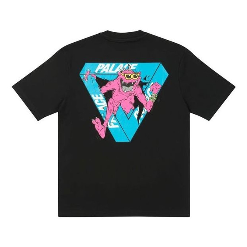 PALACE x M-Zone Crossover Small Tri-Ferg Pattern Cartoon Short Sleeve Unisex Black P20TS085 - 1
