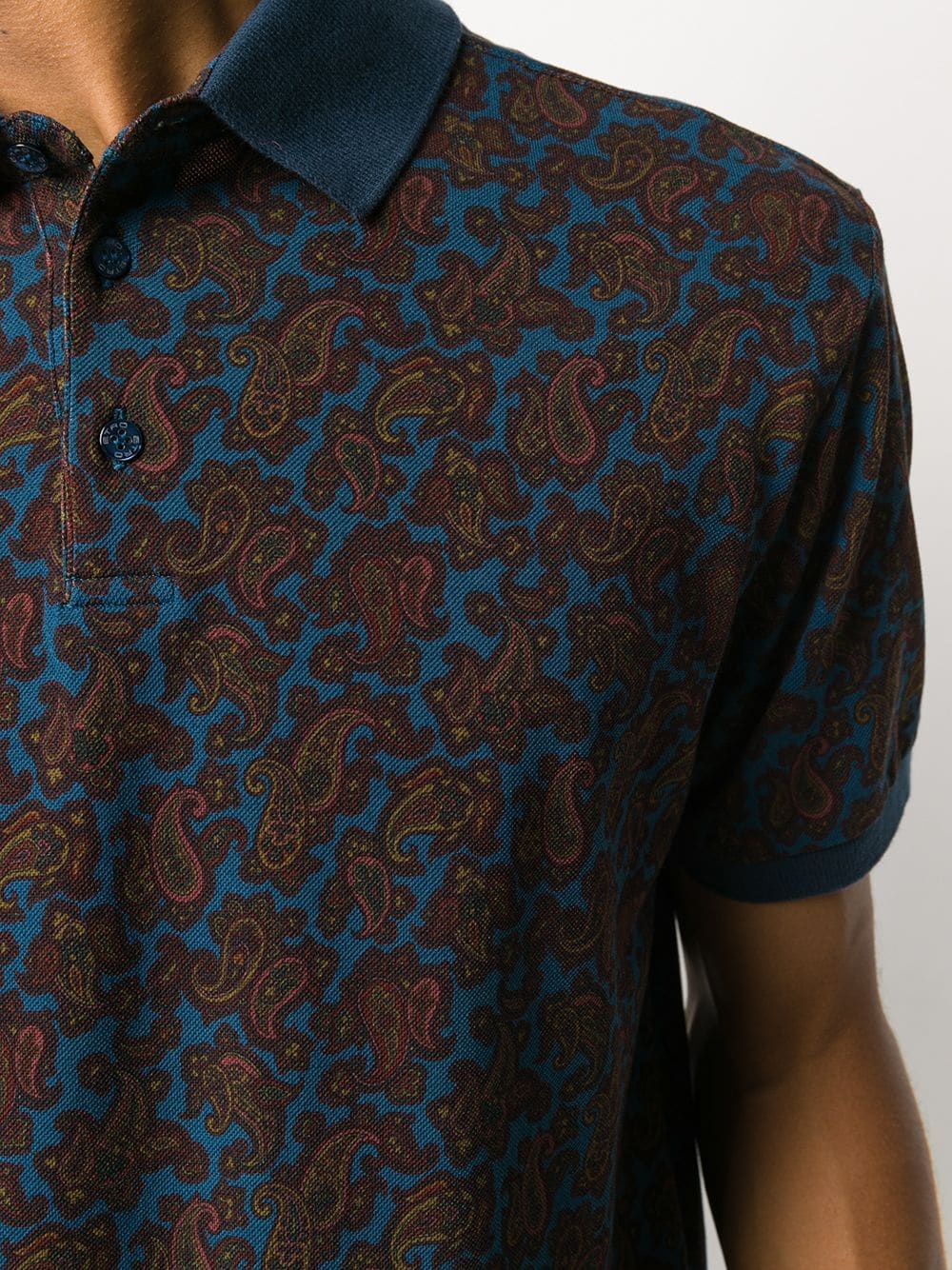 paisley print polo shirt - 5