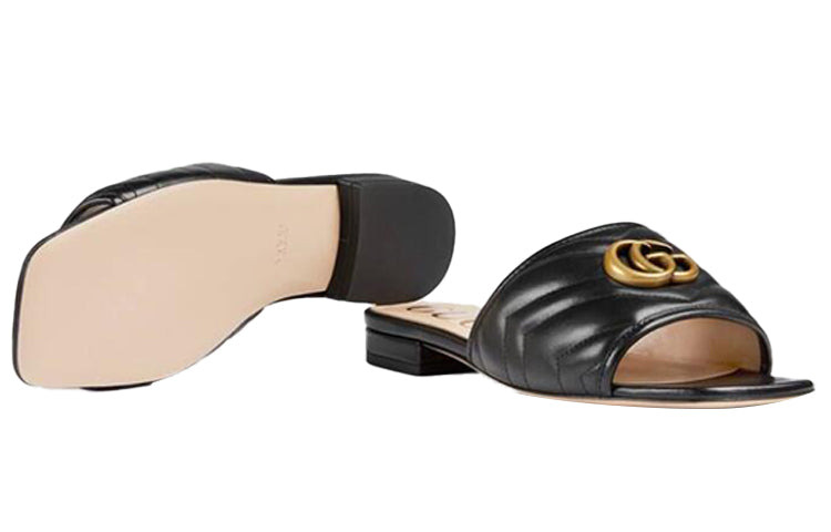 (WMNS) Gucci Double g Slippers Black 646169-BKO60-1000 - 5