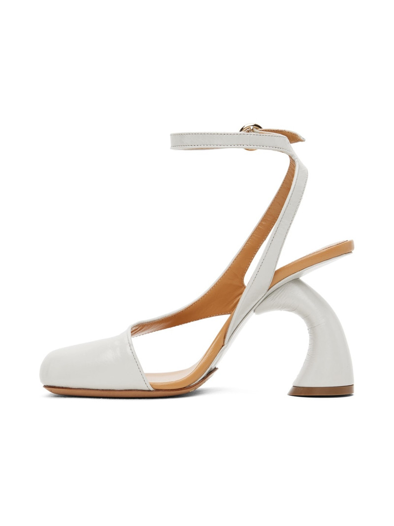 Gray Cutout Heeled Sandals 3