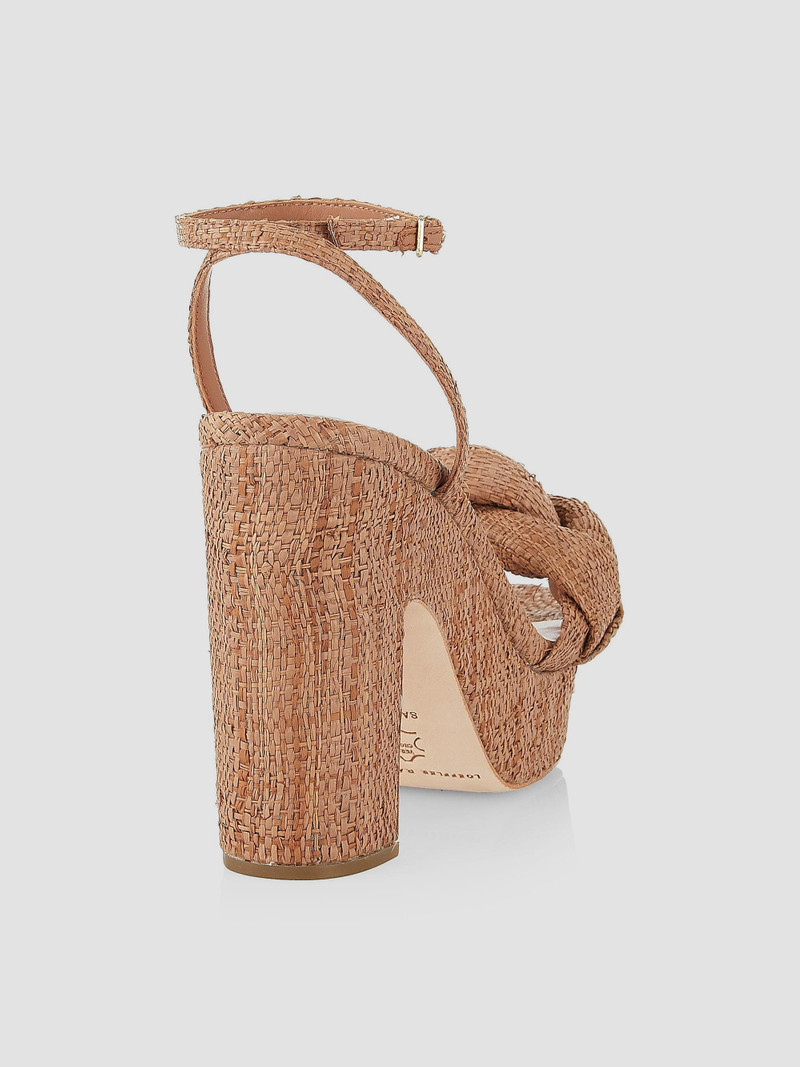 Women's Fae Braided Raffia Platform Sandals - Brown 3