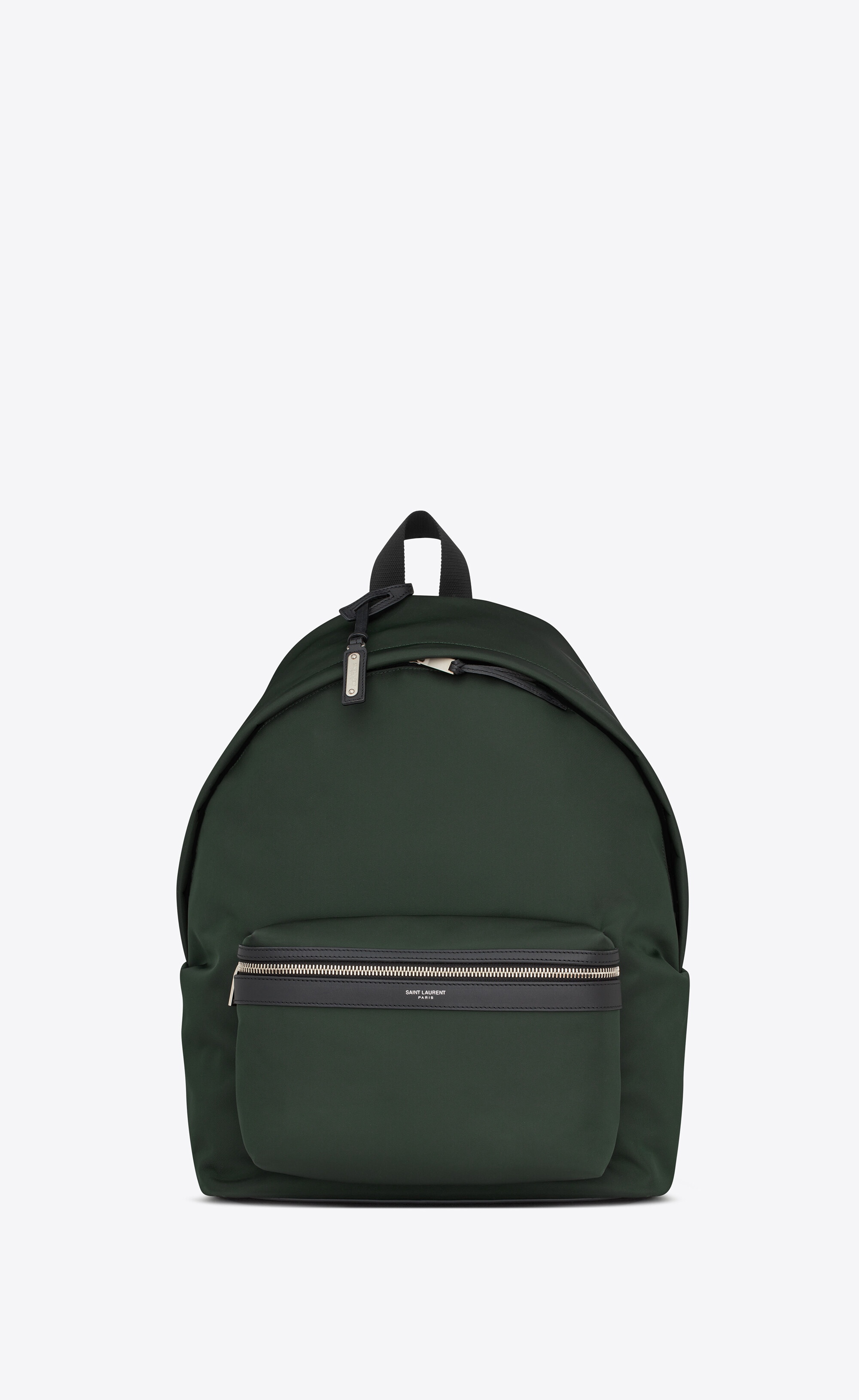 city backpack in econyl®, smooth leather and nylon - 1