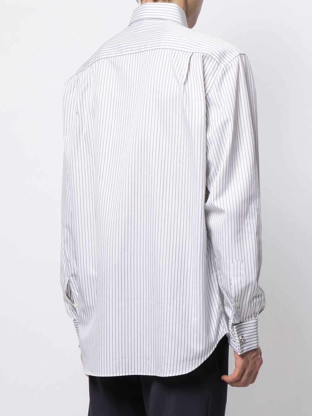 stripe-pattern cotton shirt - 4