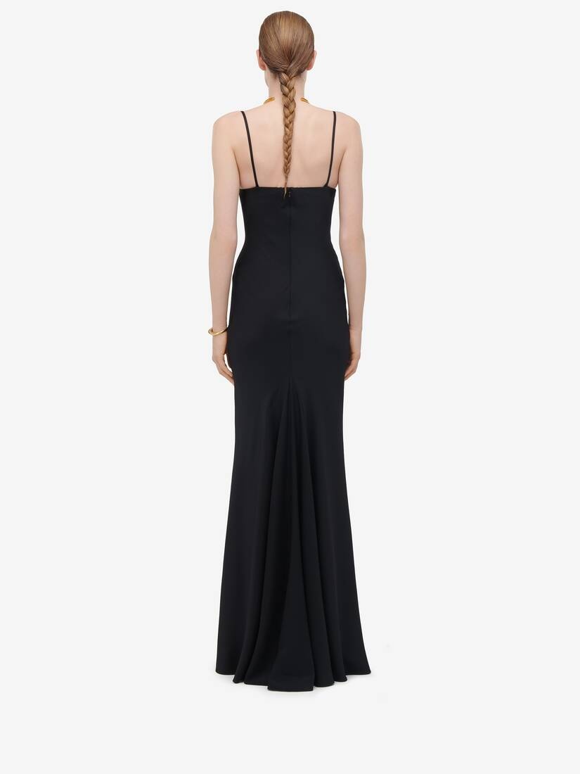 Women's Sweetheart Neckline Evening Dress in Black - 4