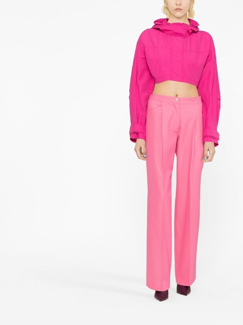 pressed-crease tailored wide-leg trousers - 2