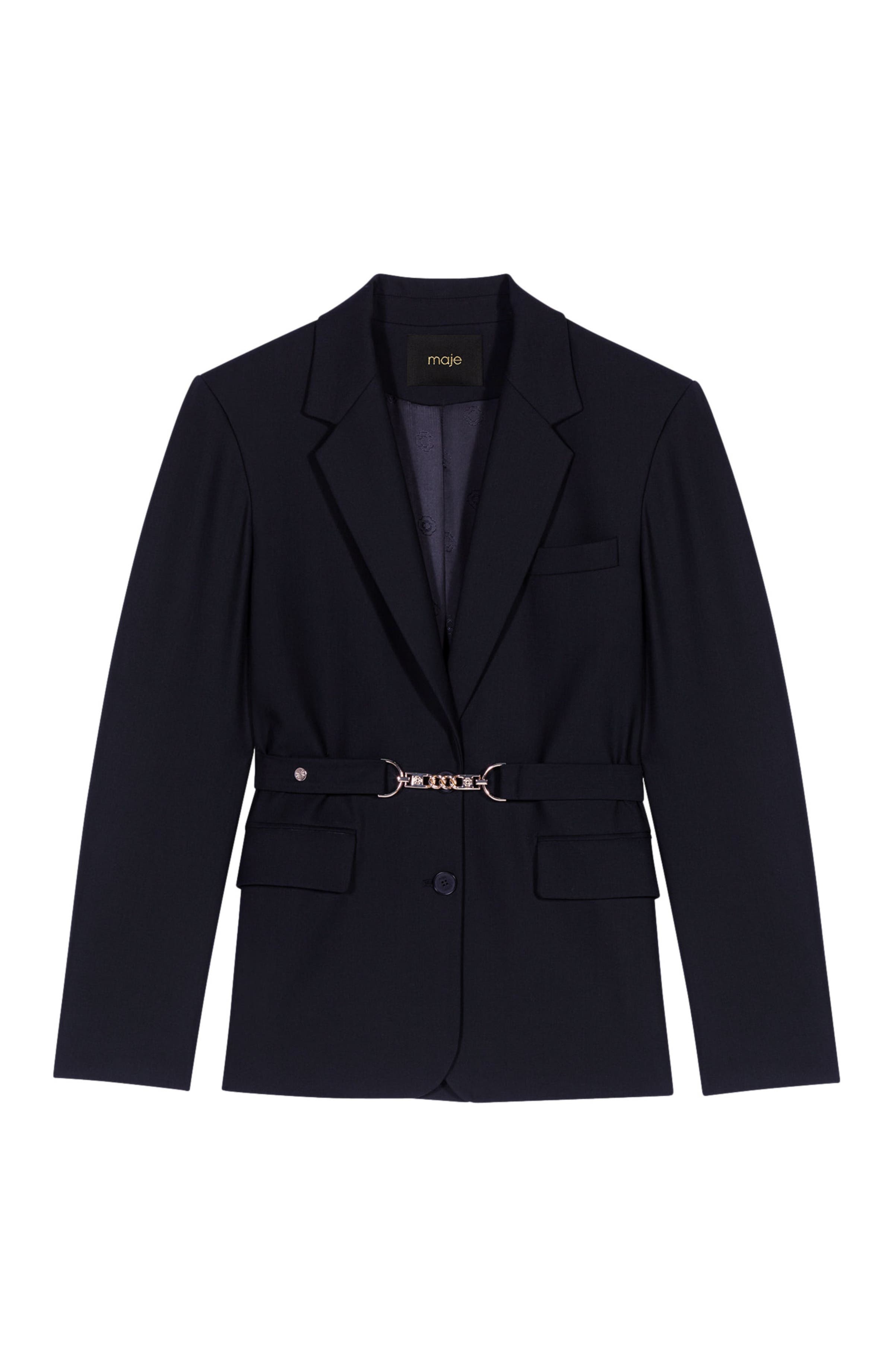 maje Belted suit jacket in Black at Nordstrom - 7