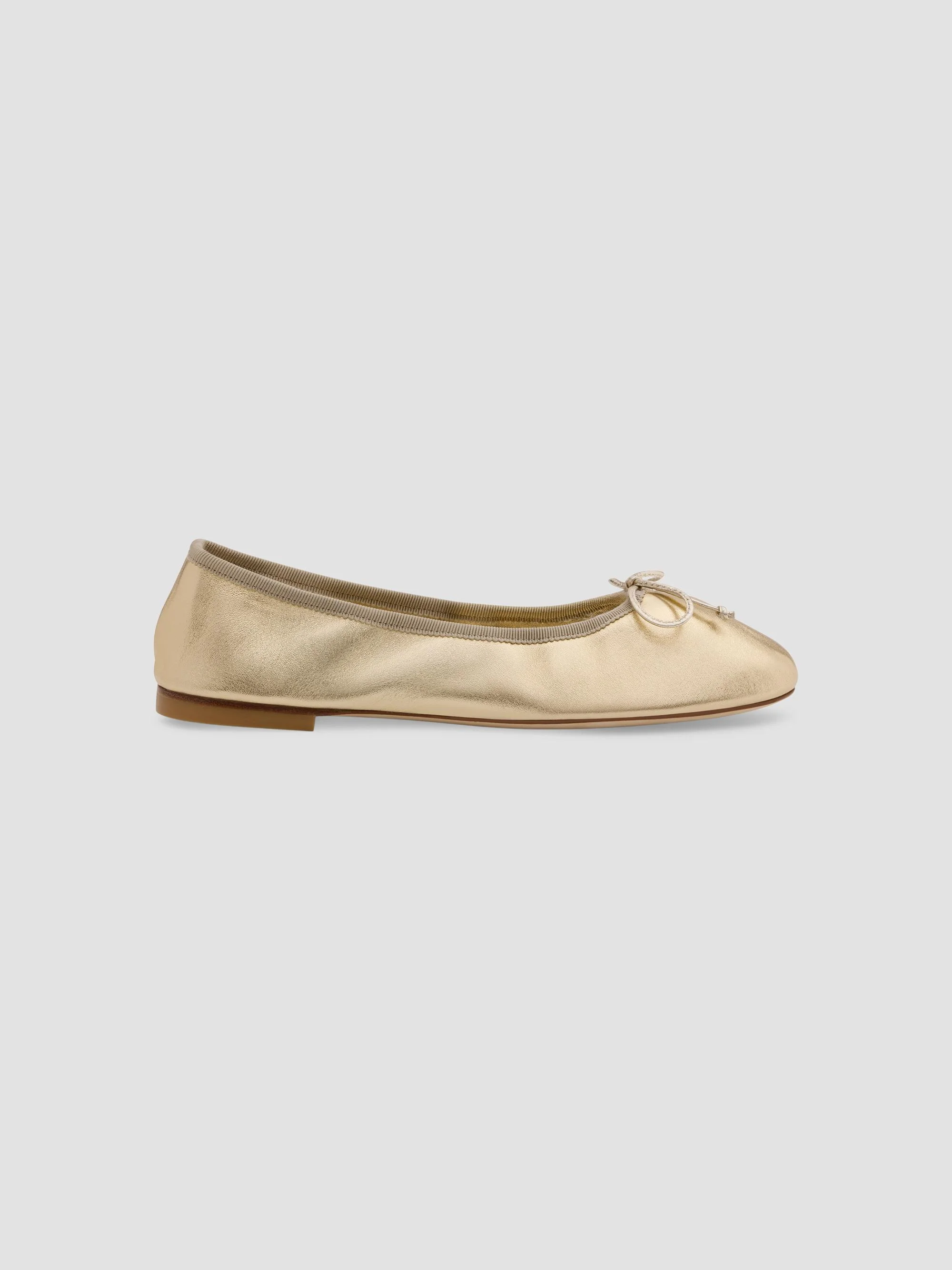 Women's Nia Leather Ballerina Flats - Platino - 1